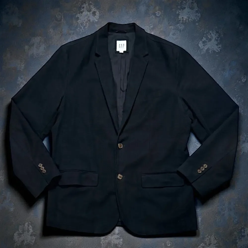 Gap Moleskin Blazer Mens True Black Formal Classic Preppy Size L - Picture 1 of 6